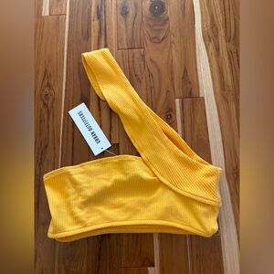 Urban Outfitters Yellow One-Shoulder Crop Top